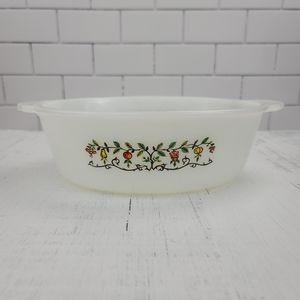Vtg Fire King 457 FRUIT TREE Casserole Baking Dish
